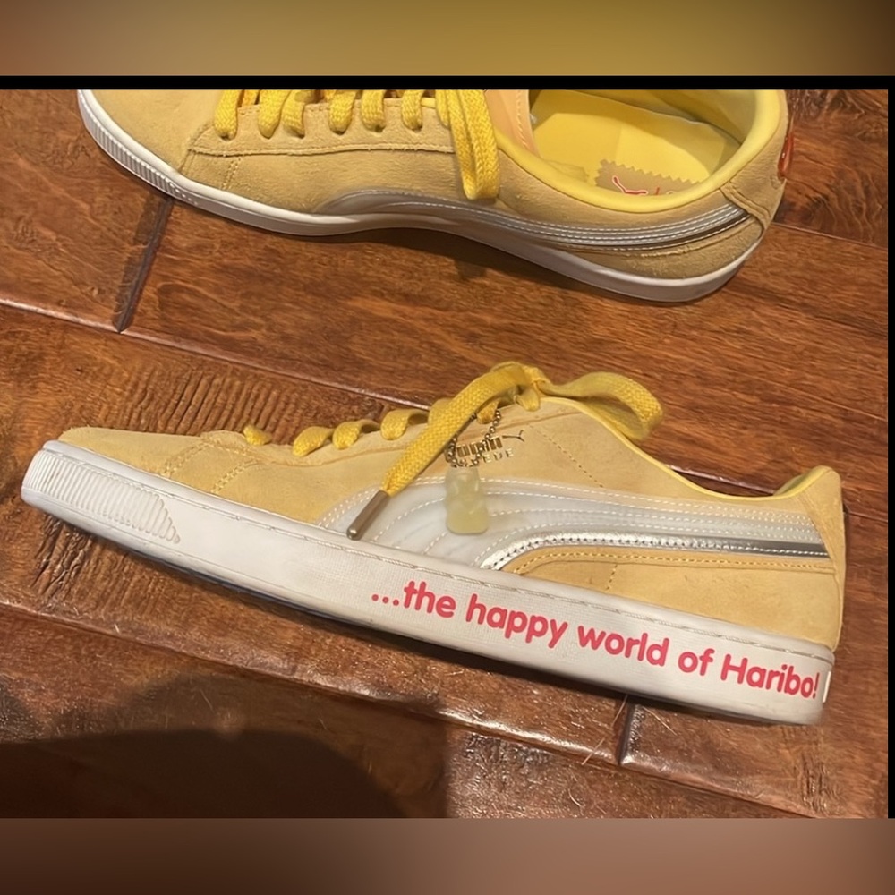 Puma Suede Triplex Haribo Mens US 10.5 EUR 44 Yellow Sneakers Shoes with Box - Picture 3 of 16